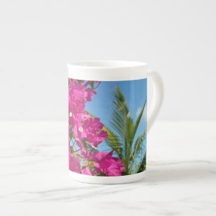 Bougainvillea und Palmen Tropische Natur Prozellantasse