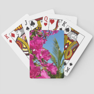 Bougainvillea und Palmen Tropische Natur Spielkarten