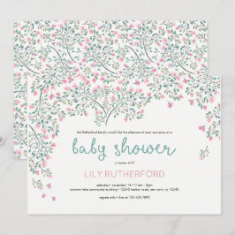 Bougainvillea Watercolor Babydusche Einladung