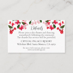 Bougainvillea Wedding Details Eintrittskarte Platzkarte