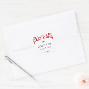 Bougainvillea Wedding Geschenke & Favoriten Sticke Quadratischer Aufkleber