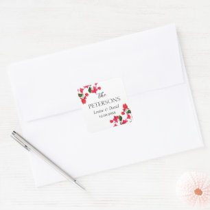 Bougainvillea Wedding Geschenke & Favoriten Sticke Quadratischer Aufkleber