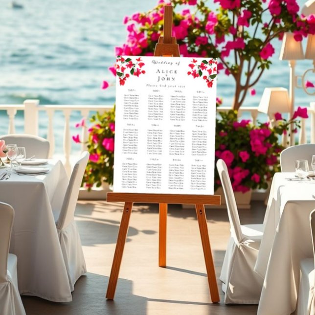 Bougainvillea Wedding Poster Sitzkarten (Von Creator hochgeladen)