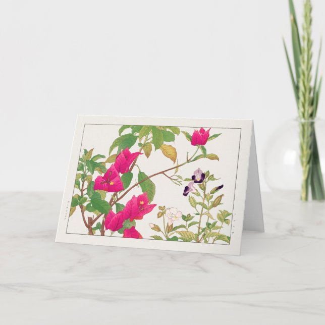 Bougainvillea, Wishbone-Blume von Tanigami Konan Karte (Vorderseite)