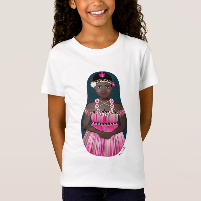 Bougainvillean Matryoshka Girls' T-Shirt (Vorderseite)