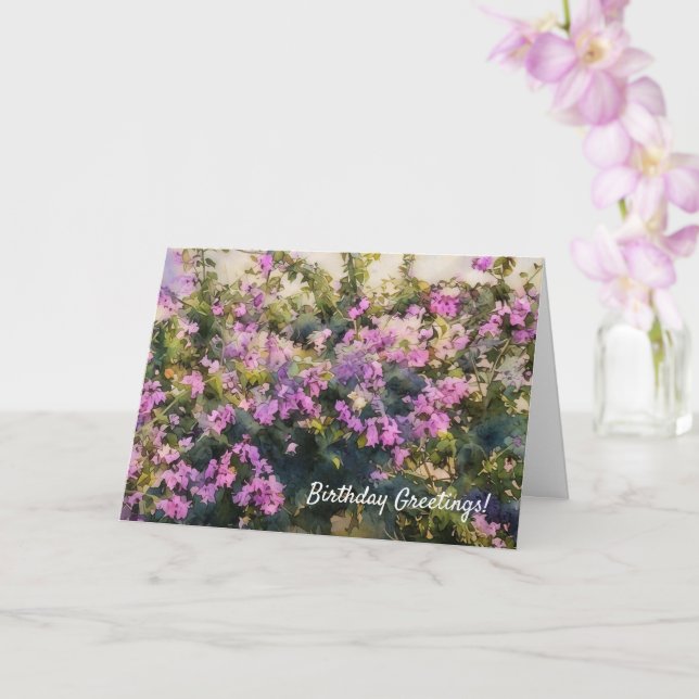 Bougainvilliers aux fleurs violettes Carte d'anniv (Orchidée)