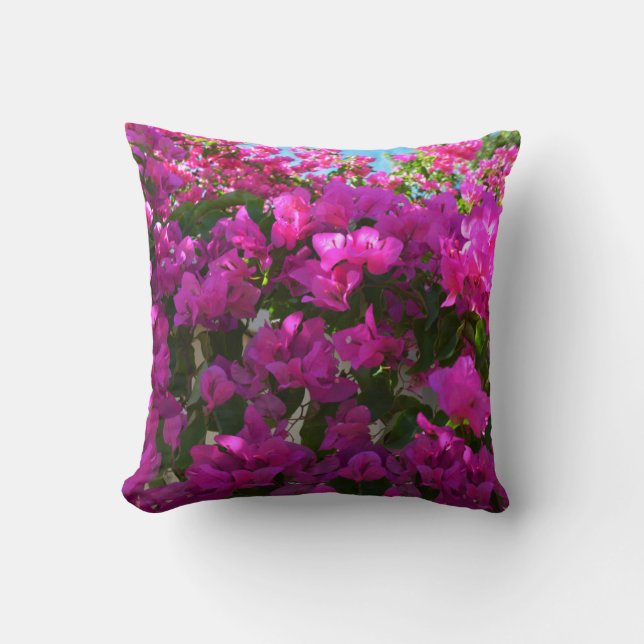 Bougainvilliers en fleurs roses, Coussin (Recto)