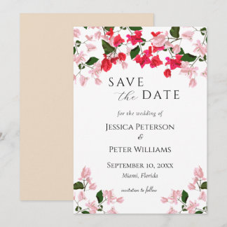 Bougainvilliers floraux Enregistrer la carte Date