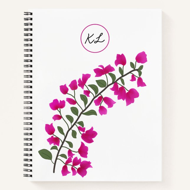 Bougainvilliers roses Carnet Spiral personnalisé (Devant)