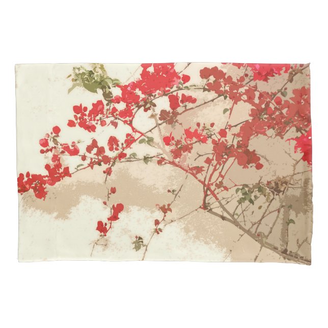 Bouganvilla-Blumen-Blumengarten-Kunst-Kissenbezug Kissenbezug (Vorderseite)