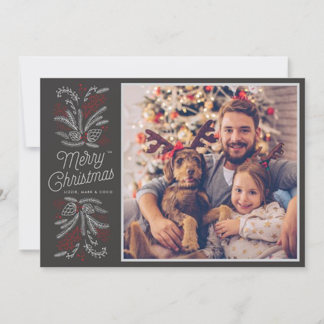 Boughs of Joy Christmas Holiday Carte Appartement (Devant)