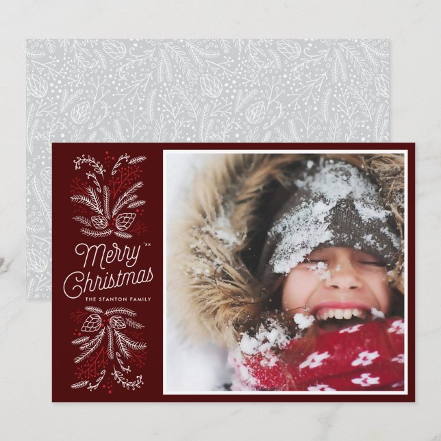 Boughs of Joy Christmas Holiday Flat Card Einladung (Vorne/Hinten)