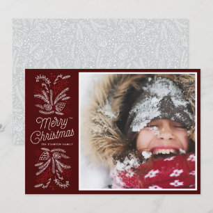 Boughs of Joy Christmas Holiday Flat Card Einladung