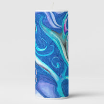 Bougie abstraite bleue 3" x 4"