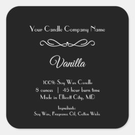 Bougie blanche noire Étiquette Flourdir Éperon min