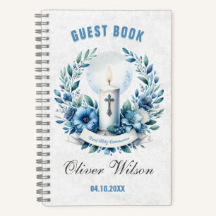 Bougie Bleue Premier livre d'invité de communion H