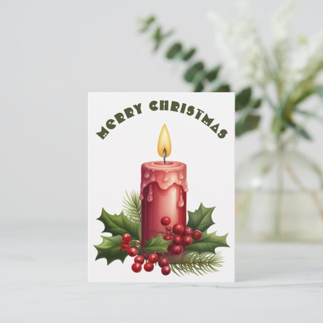 Bougie brûlante - Carte de Noël (Debout devant)