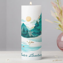 Bougie colonnaire de paysage hivernal