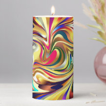Bougie Colonne aux Couleurs en Spirale