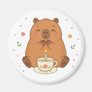 Bougie d'anniversaire de capybara mignon Magnet de
