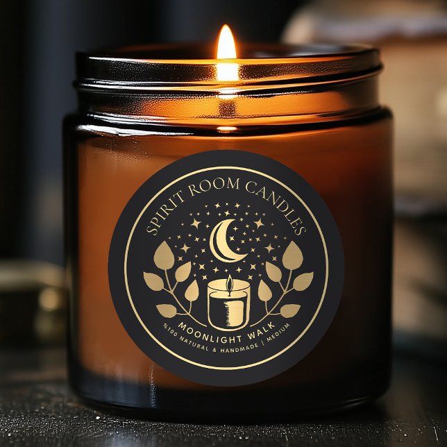 Bougie d'apothèque en noir et or Étiquette (Créateur téléchargé)