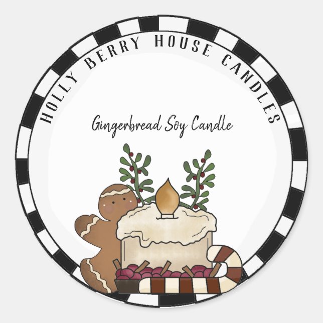 Bougie de campagne personnalisée Noël Étiquette d' (Devant)