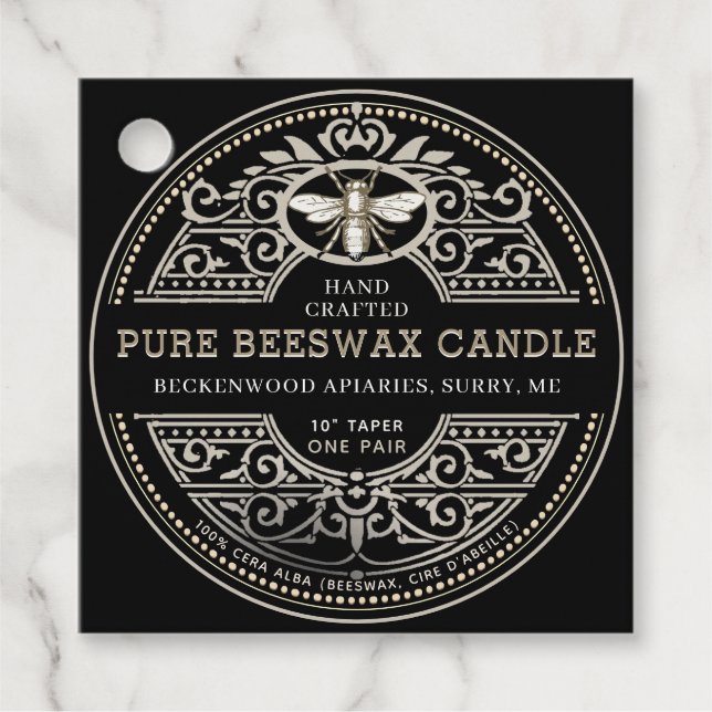 Bougie de cire d'abeille Heraldic Étiquette de pro (Devant)