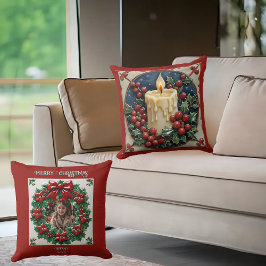 Bougie de Noël blanche oreiller à lancer personnal