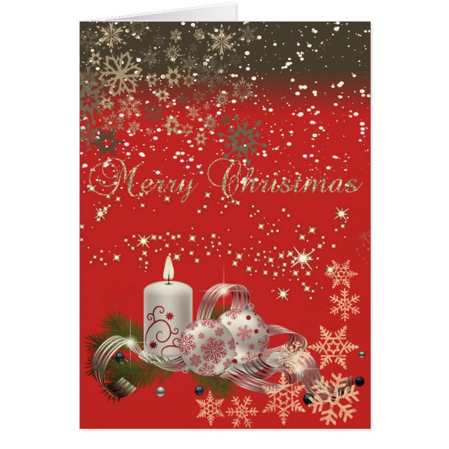 Bougie de Noël élégante, Flammes de neige, Étincel (Devant)