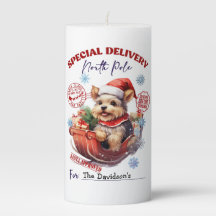 Bougie de Noël fantaisiste et mignonne de Yorkie