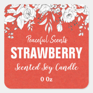 Bougie de soja à fraise rouge Étiquettes de produi
