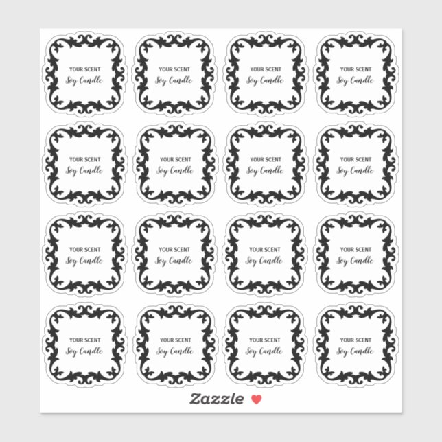 Bougie de soja transparent décoratif Étiquettes 2  (Feuille)