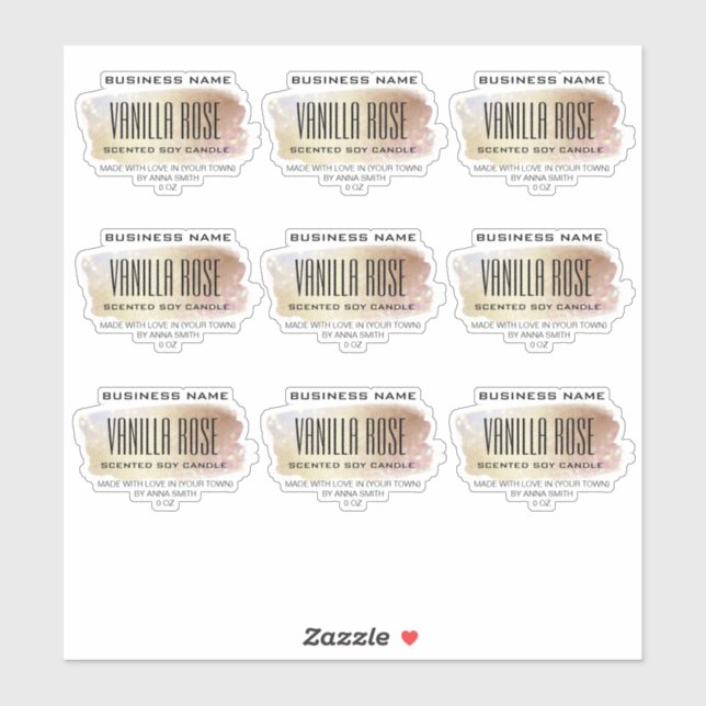 Bougie de soja transparente Étiquette étincelle d' (Feuille)