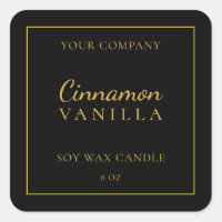 Bougie Étiquette Black Gold Minimal Marque produit