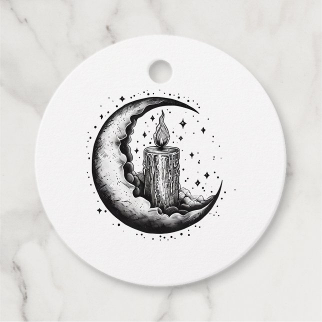 Bougie Lit Moon Favoriser les étiquettes (Devant)