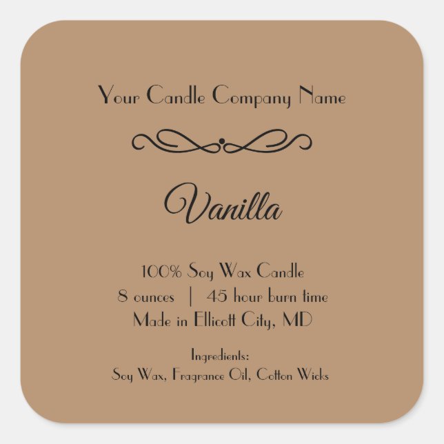 Bougie noire Brown Étiquette Flourdir Éperon minim (Devant)