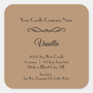 Bougie noire Brown Étiquette Flourdir Éperon minim