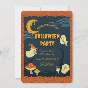 Bougie orange Éffrayant Halloween Party Invitation