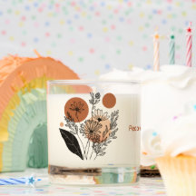 Bougie personnalisée florale Boho | Terre cuite te