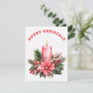 Bougie qui brûle - Carte de Noël