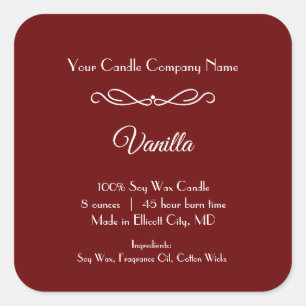 Bougie rouge blanc Étiquette Flourdir Éperon minim