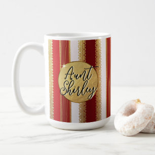 Bougie Rouge Stripes Café Mug Personnalisé