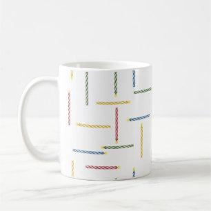 Bougies classiques d'anniversaire - Mug de café bl