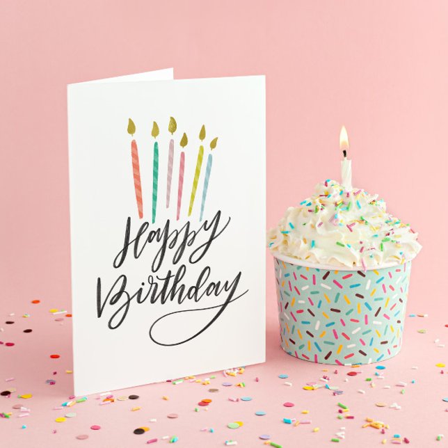 Bougies colorées Lettré Bonne carte d'anniversaire (Créateur téléchargé)