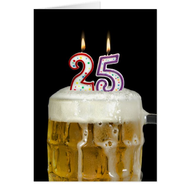 Bougies de 25e anniversaire en bière (Devant)