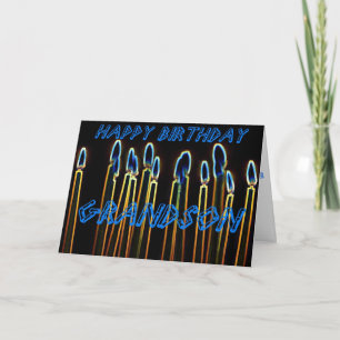 Bougies de joyeux anniversaire de carte de