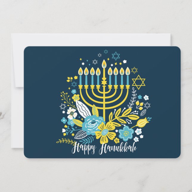 Bougies de menorah de Hanukkah. Carte de vœux (Devant)