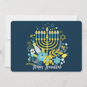 Bougies de menorah de Hanukkah. Carte de vœux de v