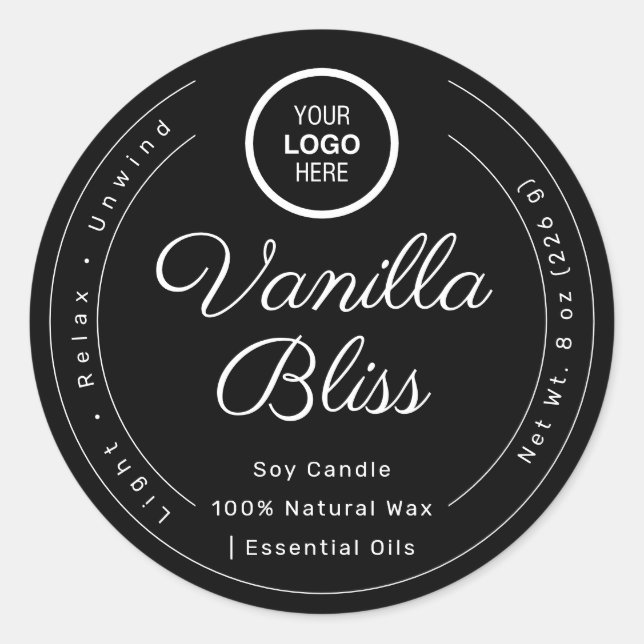 Bougies de soja artisanales avec étiquette minimal (Devant)