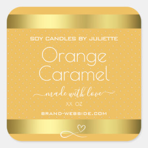 Bougies de soja Emballage Étiquette Gold Orange Ca